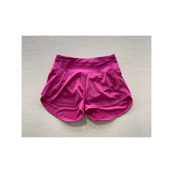 Lululemon Speed Up Short Long 4 Sonic Pink Pink Highlight High Rise Sz 2 Tall